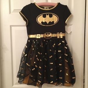 NWT! Batman black & gold dress W/detachable cape